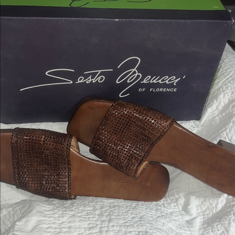 Sesto Meucci Chestnut Slide Sandals, size 11 N
